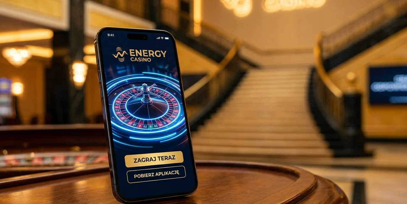 Aplikacja mobilna Energy Casino z widokiem ruletki